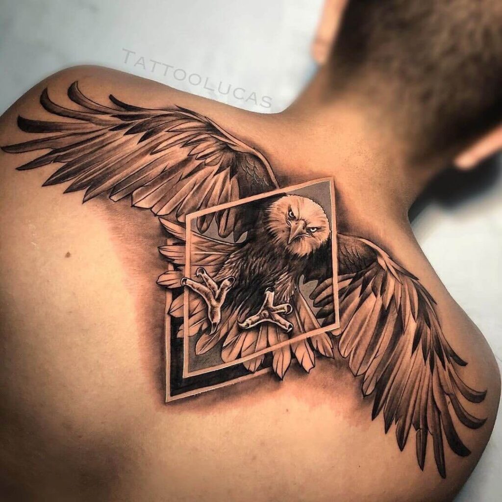 eagle tattoo on back shoulder