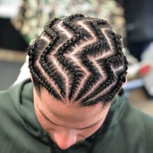 man with Zigzag Cornrows
