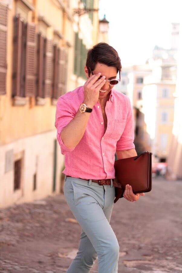 Light Pink Shirt with Grey Pants-12